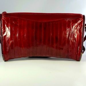 Rich Red Eel Skin Crossbody Purse/Bag